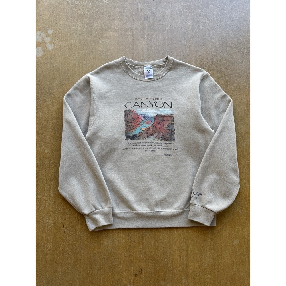 VTG 90s Advice From A Canyon Nature Sedona Arizona Quote Life Crewneck Sweater S - Picture 5 of 9